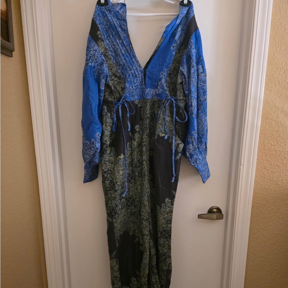 Blue and Black Patterned Jumpsuit
